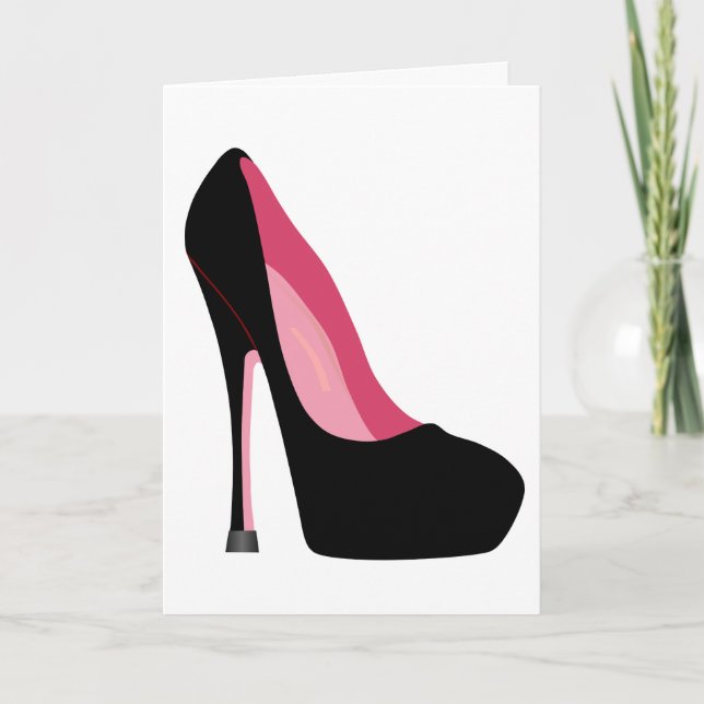 STILETTO HOCH HEELED SHOE BLANK GREETING CARD KARTE (Vorderseite)