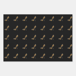 Stiletto mit Sparkling Wein Geschenkpapier Set