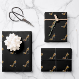 Stiletto mit Sparkling Wein Geschenkpapier Set