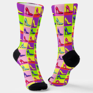 Stiletto Pumps, High Heels Pop Art Socken