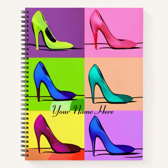 Stiletto Pumps, High Heels Poster Art Journal Notizbuch (Vorderseite)