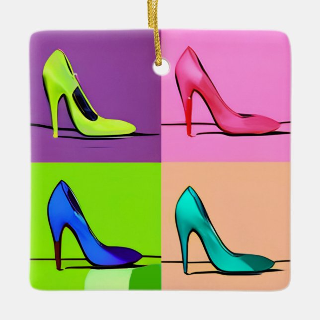 Stiletto Pumps, High Heels Poster Art Keramikornament (Vorderseite)