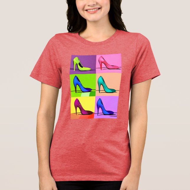 Stiletto Pumps, High Heels Poster Art Tri-Blend Shirt (Vorderseite)