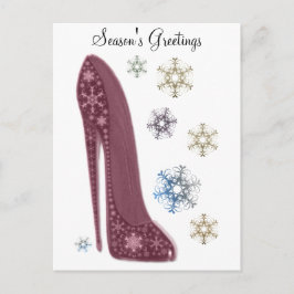 Stiletto Shows and Snowflakes Art Feiertagspostkarte