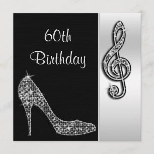 Stiletto & Treble Cleft 60. Geburtstag Einladung