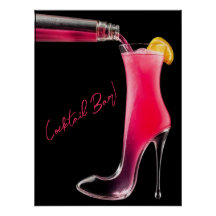 Stiletto und Cocktail-Bar-Zeichen