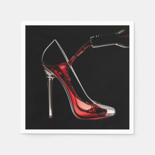 Stiletto und Wein Serviette (Vorderseite)