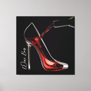 Stiletto und Wein-Weinbar Leinwanddruck