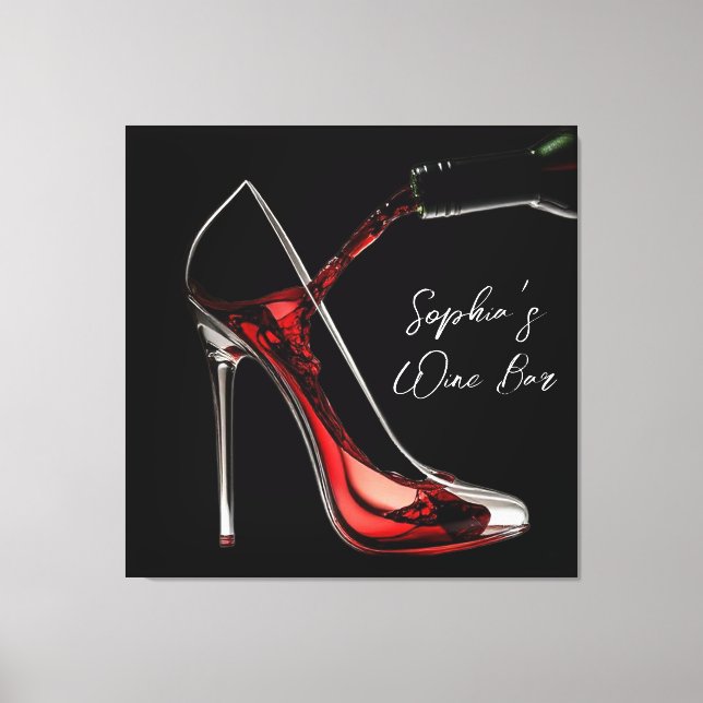 Stiletto und Wine Wine Bar Leinwanddruck (Vorderseite)