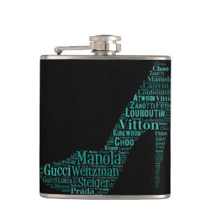Stiletto Word Art Aquamarin Flask Flachmann
