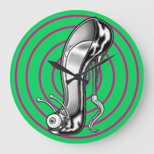 Stilettoid™/Grün/Rosa, große Uhr