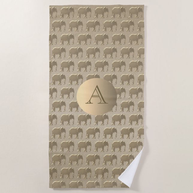 Stilftige Stilelemente Elegantes Mit Monogramm Des Strandtuch (Vorderseite)