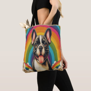 Stilftiger französischer Bulldog Hund farbenfroher