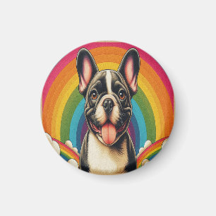 Stilftiger französischer Bulldog Hund farbenfroher Magnet