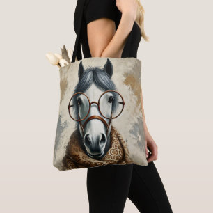 Stilftiges Pferd mit Brille - Vintage Kunst