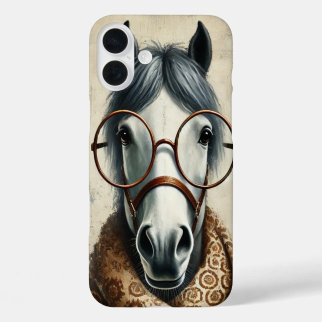 Stilftiges Pferd mit Brille - Vintage Kunst Case-Mate iPhone Hülle (Rückseite)