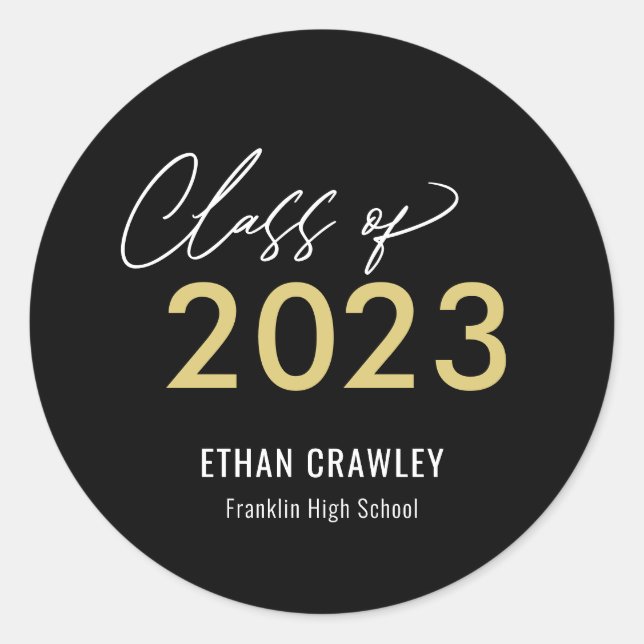 Stilgalerie bearbeitbare Abschluss-Sticker Runder Aufkleber (Vorderseite)