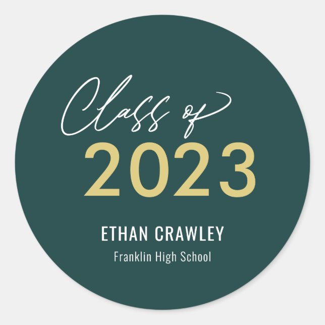 Stilgalerie bearbeitbare Abschluss-Sticker Runder Aufkleber (Vorderseite)