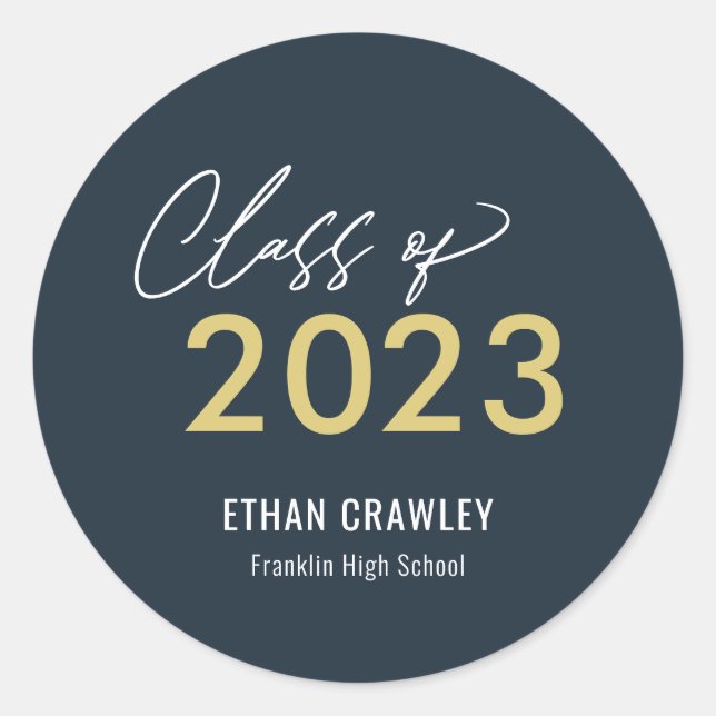 Stilgalerie bearbeitbare Abschluss-Sticker Runder Aufkleber (Vorderseite)