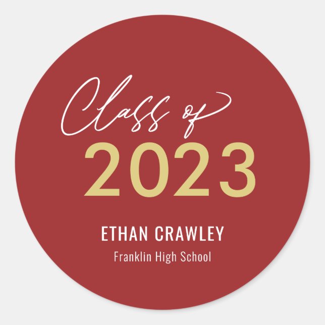 Stilgalerie bearbeitbare Abschluss-Sticker Runder Aufkleber (Vorderseite)