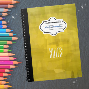 Stilgelbe Gemusterte Personalisierte Zusammensetzu Notizblock