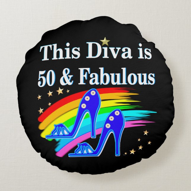 STILISCH 50 JAHRE ALTE SHOE QUEEN RUNDES KISSEN (Rückseite)