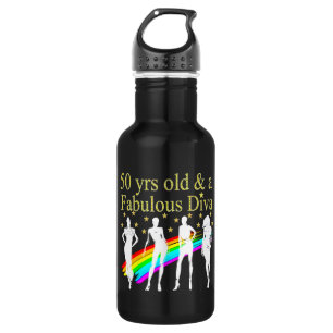 STILISCH 50 UND FABULOUS 50. GEBURTSTAG DESIGN TRINKFLASCHE