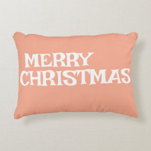 STILISCH MODERN ELEGANT MERRY CHRISTMAS PEACH FARB DEKOKISSEN