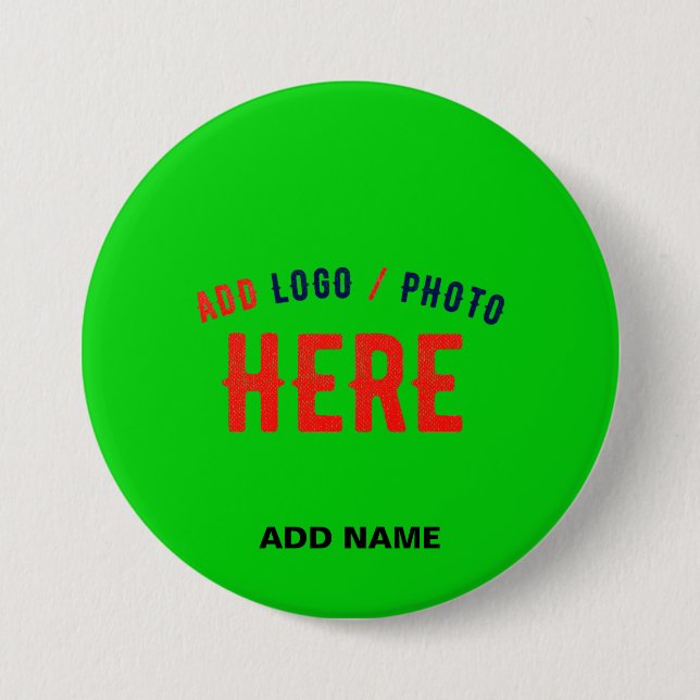 STILISCH MODERNE KUSTOM LIME GREEN ÜBERPRÜFT MARKI BUTTON (Vorderseite)