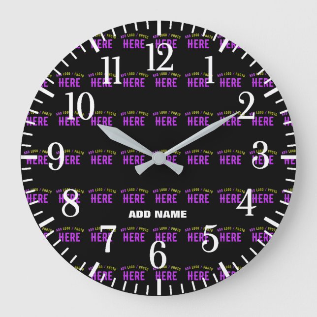 STILISCH MODERNE ZOLLBARE, SCHWARZE KONTROLLE GROßE WANDUHR (Vorderseite)