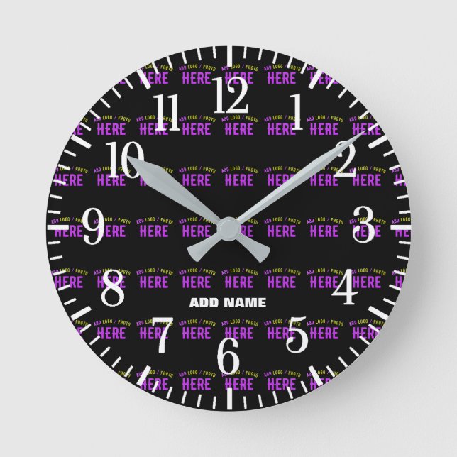 STILISCH MODERNE ZOLLBARE, SCHWARZE KONTROLLE RUNDE WANDUHR (Vorderseite)