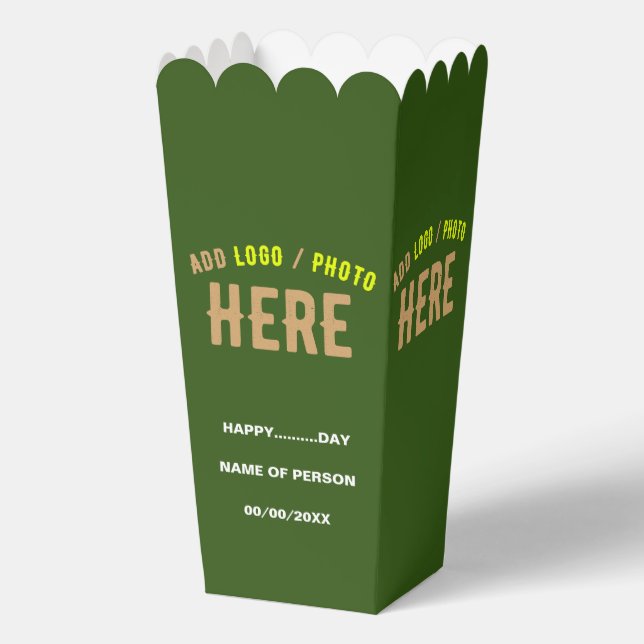 STILISCH MODERNER KUSTOM-WALD GRÜNE MARKE POPCORN GESCHENKSCHACHTEL (Vorderseite)