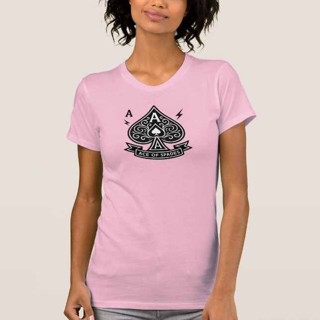 Stilisierte Ace of Spades — Art-Deko Vector Emblem T-Shirt (Vorderseite)