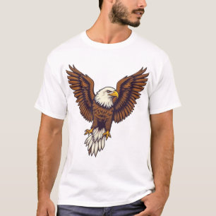 Stilisierte Adlerlandung - grafische Illustration T-Shirt