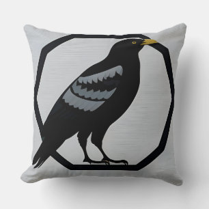 Stilisierte Amsel-Illustration Kissen