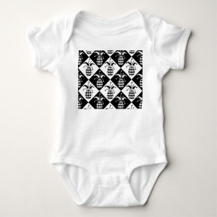Stilisierte Ananas Harlequin Doodle Muster Baby Strampler