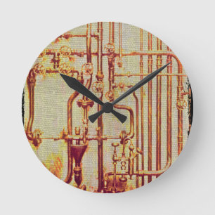 Stilisierte antike Wandrohre Runde Wanduhr