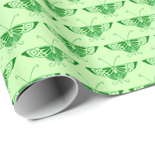 Stilisierte Art Deco Schmetterling - Smaragdgrün Geschenkpapier