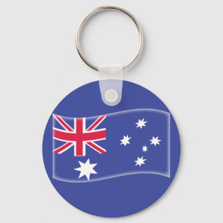Stilisierte australische Flagge auf blauem Hinterg Schlüsselanhänger