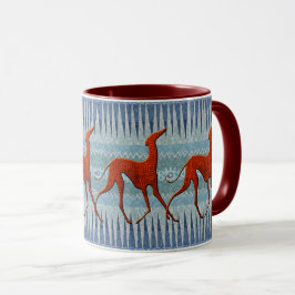 Stilisierte Azawakh Blaue Tasse
