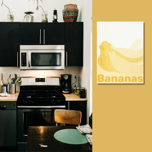 Stilisierte Bananen Gelblich-Weiße Küchenwand  Leinwanddruck