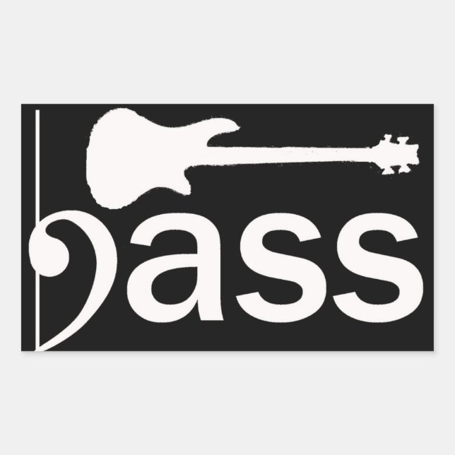 Stilisierte Bass Gitarre Sticker (Vorderseite)