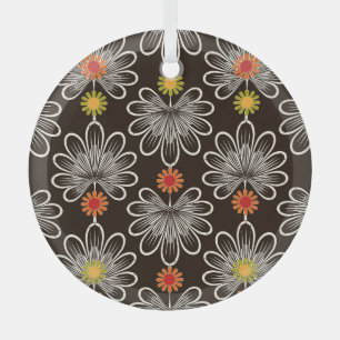 Stilisierte Blätter: floraler grafischer Hintergru Ornament Aus Glas