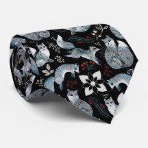 Stilisierte blaue Füchse mit aufwendigen floralen 