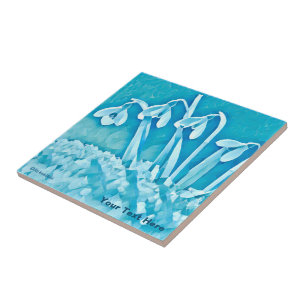 Stilisierte blaue Schneefälle Fliese