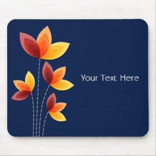 Stilisierte Blume - Dunkelblau 001744 Mousepad