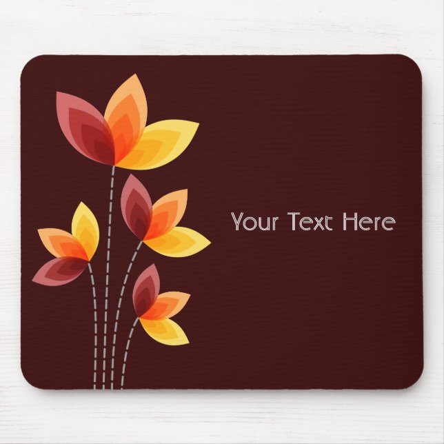 Stilisierte Blume - Dunkelbraun 330000 Mousepad (Vorne)