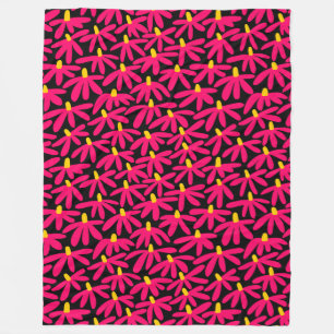 Stilisierte Blume - Krimson, Amber und Schwarz Fleecedecke