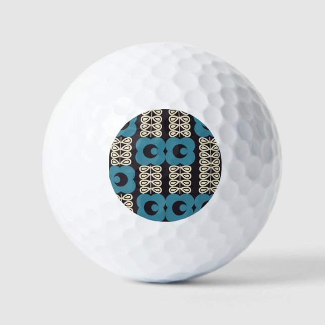 Stilisierte Blume: Moderne Vintage Geometrie. Golfball (Vorderseite)