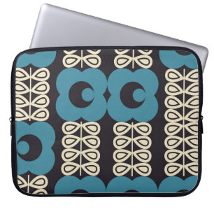 Stilisierte Blume: Moderne Vintage Geometrie. Laptopschutzhülle